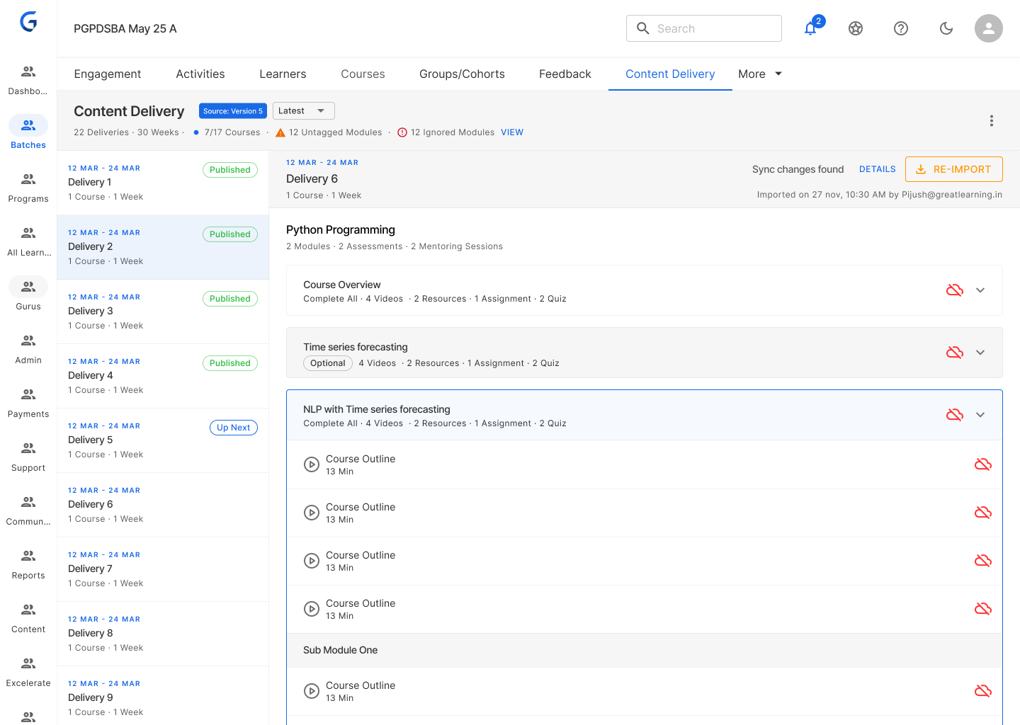 Sync & Publish Dialog — View 2